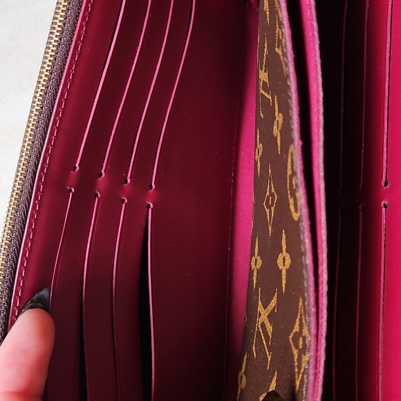 Louis Vuitton Monogram Portefeuille Flore Wallet Pink Leather Chain Insert - Picture 13 of 16